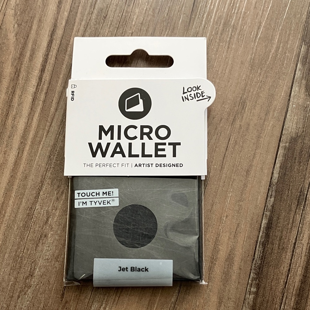 Micro Wallet by paperwallet in Jet Black